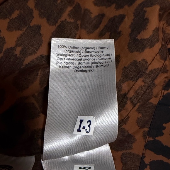 GANNI Ruffled-Collar Leopard-Print Poplin Mini Dress - Size 4 - Picture 6 of 7